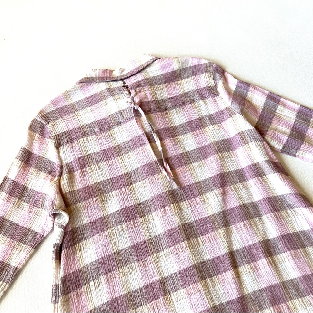 Soft Surroundings Gauze Button Down Checked Blouse - image 7